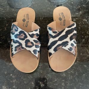 Leopard Crazy Train Crisscross Slides